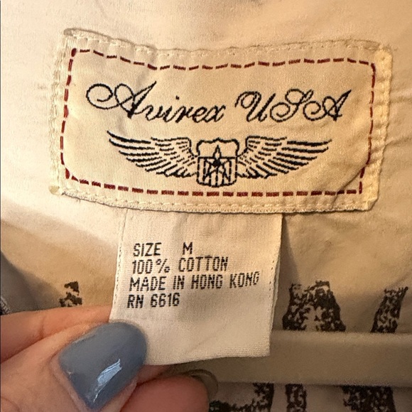 Avirex Beige 100% Cotton Denim Shirt , Some Wear on Inside Sleeves, - Picture 2 of 7